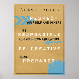 Affiche des règles de classe (personnalisable)