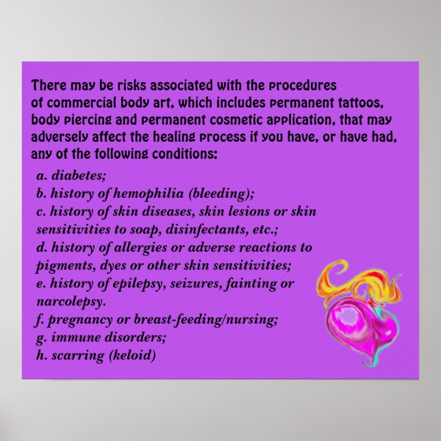 Affiche des risques pour le corps commercial (Devant)