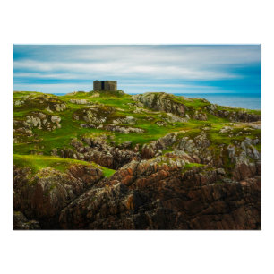 Affiche des ruines côtières irlandaises   Art celt