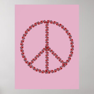Affiche des signes de paix rose