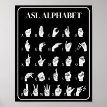 Affiche des signes manuels de l'alphabet en langue