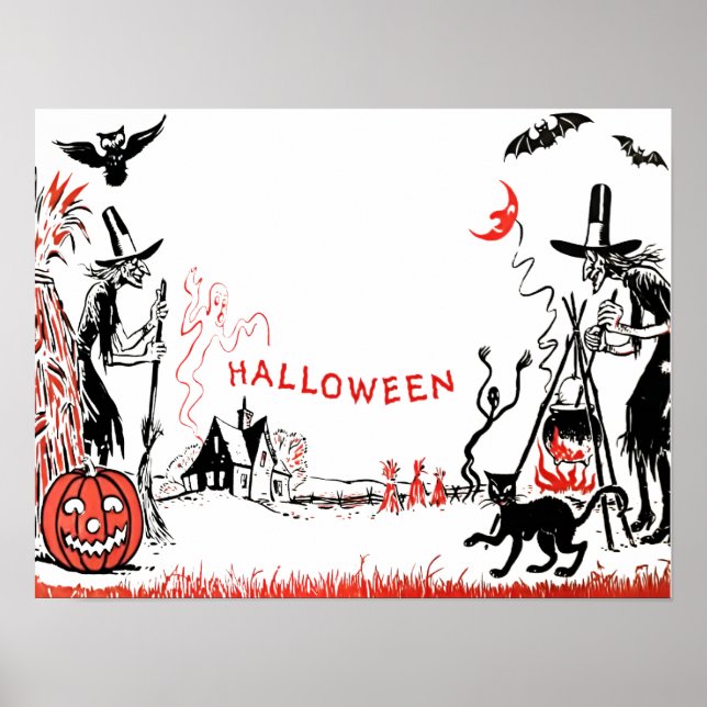 Affiche des sorcières d'Halloween (Devant)