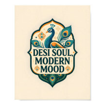 Affiche Desi Soul Modern Mood Paon Indien
