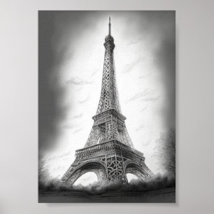 Affiche Dessin de la Tour Eiffel  Poster