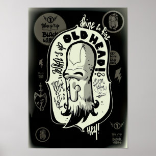 Affiche d'étiquette de noir de John d'icône