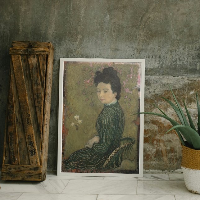 Affiche d'Eva Meurier en robe verte (Créateur téléchargé)