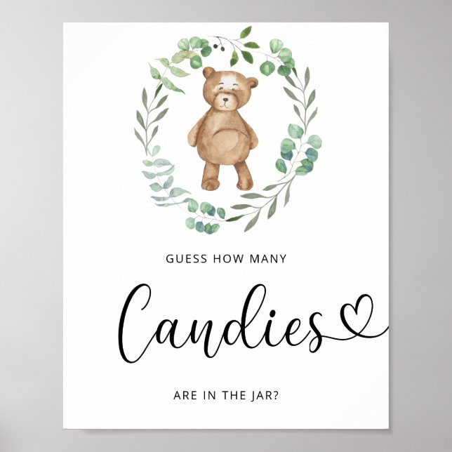 Affiche devinette des bonbons de petit ours (Devant)