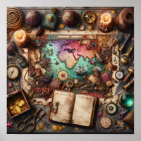 Affiche d'exploration de carte au trésor pirate vi