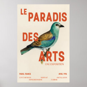 Affiche d'exposition d'art d'oiseau Impressionnism