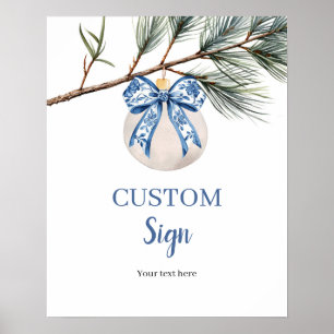 Affiche d'hiver Chinoiserie Bow Custom Sign