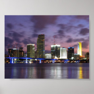 Affiche d'horizon de soirée de Miami