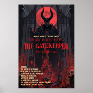 Affiche d'horreur gothique Le gardien de la porte 
