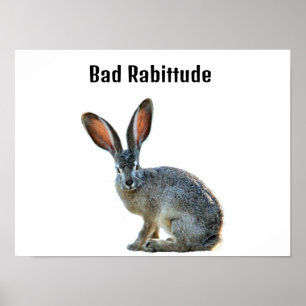 Affiche d'humour de lapin mauvaise attitude