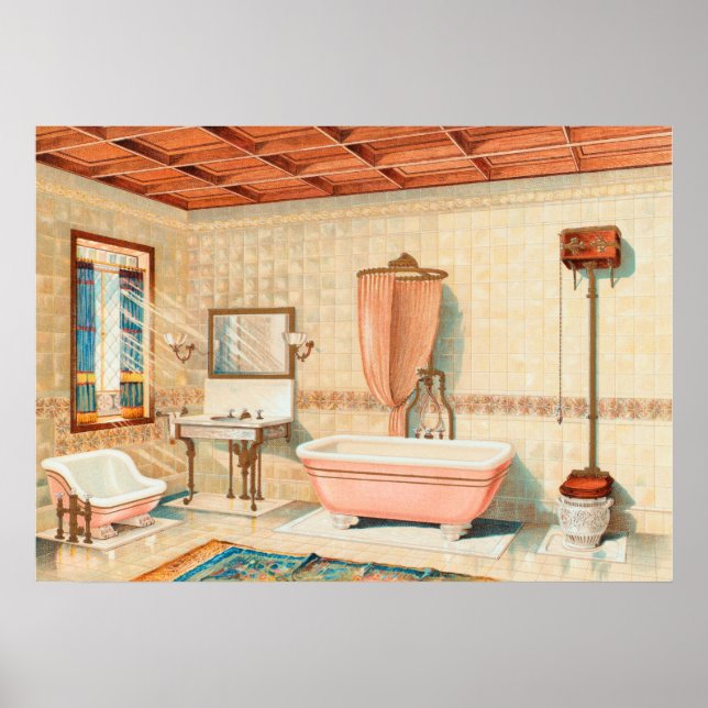 Affiche d'illustration de design d'intérieur vinta (Devant)