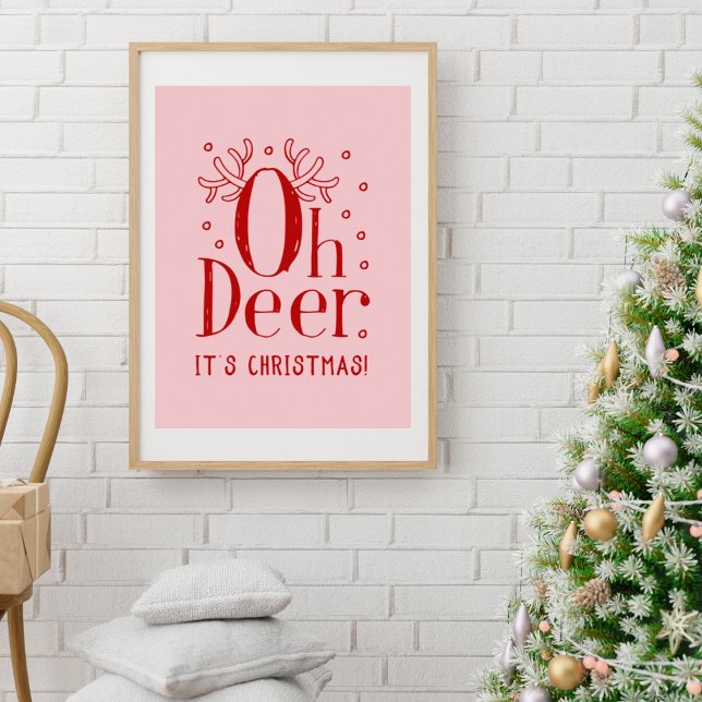 Affiche d'illustration drôle de cerf de Noël (Créateur téléchargé)
