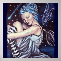 affiche d'illustration fade stars en chute