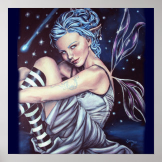 affiche d'illustration fade stars en chute