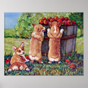 Affiche d'impression de corgi de Gallois de