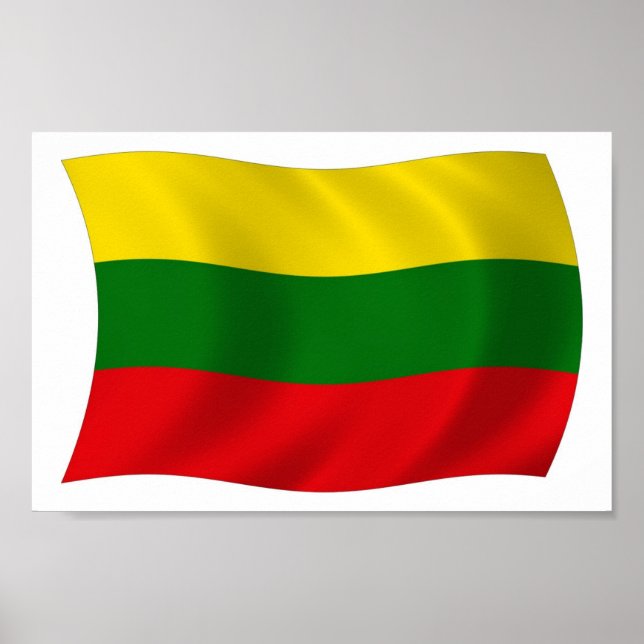 Affiche d'impression du drapeau de la Lituanie (Devant)