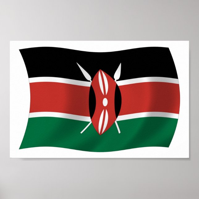 Affiche d'impression du drapeau du Kenya (Devant)