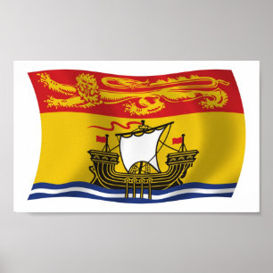 Affiche d'impression du drapeau du Nouveau-Brunswi