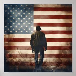 Affiche d'impression numérique patriotique de la f