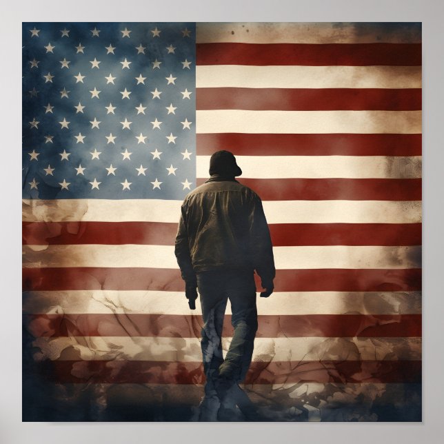 Affiche d'impression numérique patriotique de la f (Devant)