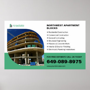 Affiche d'information sur le site de construction