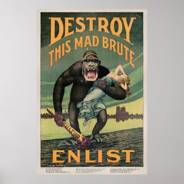 Affiche d'inscription vintage (Devant)