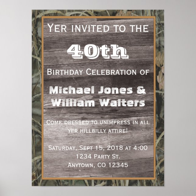 Affiche d'invitation d'anniversaire (Devant)