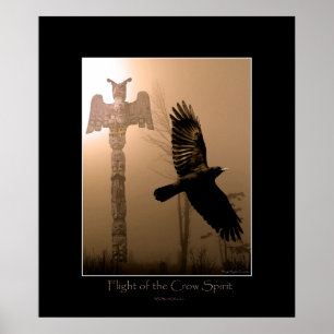 AFFICHE D'OEUVRE D'ESPRIT ET DE totem Poteau d'art