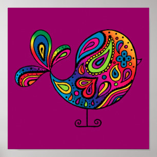 Affiche d'oiseaux arc-en-ciel