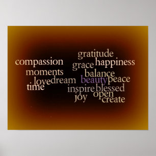 Affiche d'or de joie et de gratitude