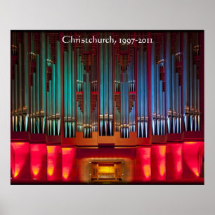 Affiche d'organe d'hôtel de ville de Christchurch