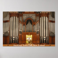 Affiche d'orgue à l'hôtel de ville d'Auckland