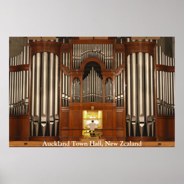Affiche d'orgue à l'hôtel de ville d'Auckland (Devant)