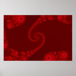 Affiche Double Spirale Rouge Profond
