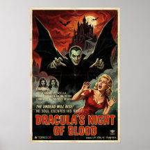 Affiche Dracula Gothique Vampire Horreur Étrange A