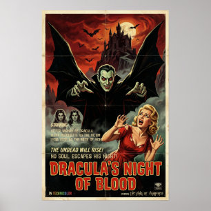Affiche Dracula Gothique Vampire Horreur Étrange A