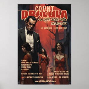 Affiche Dracula Vintage Vampire Horreur Gothique