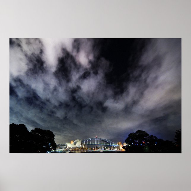 Affiche dramatique Skyscapor du port de Sydney (Devant)