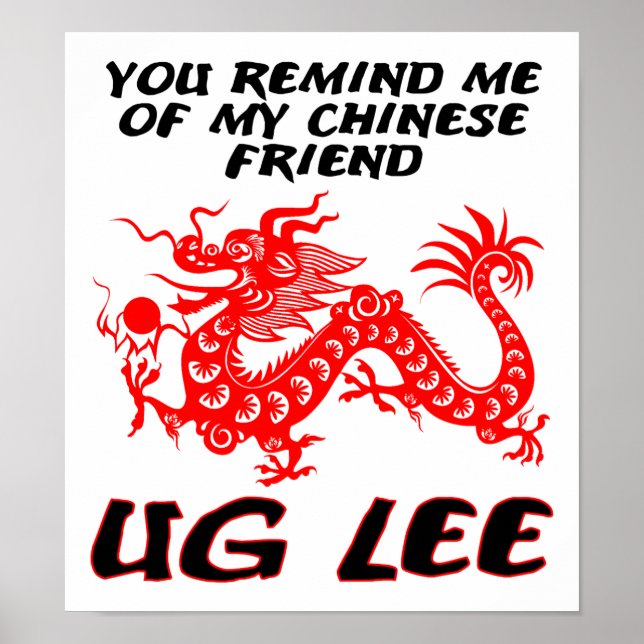Affiche drôle d'ami chinois Ug Lee (Devant)