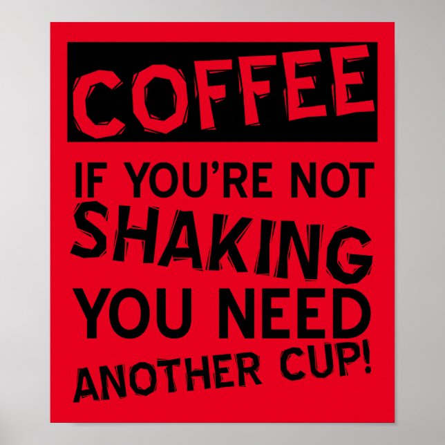 Affiche drôle de café secoué (Devant)