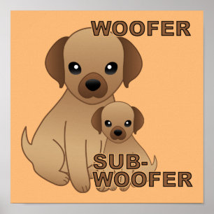 Affiche drôle de chiot Sub-Woofer
