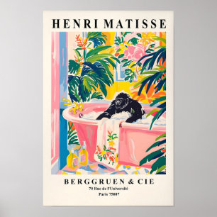 Affiche drôle de gorille dans une baignoire, impre