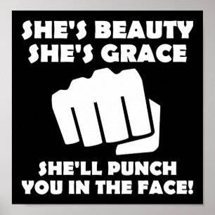 Affiche drôle de Grace Punch beauté noir