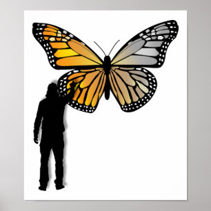 Affiche drôle de graffiti de papillon