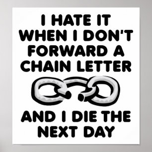 Affiche drôle de lettre de chaîne de mort