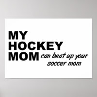 Affiche drôle de Maman de hockey