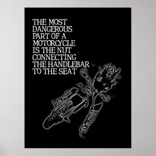 Affiche drôle de Motocross fou de moto tout-terrai